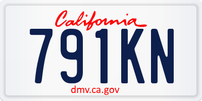 CA license plate 791KN