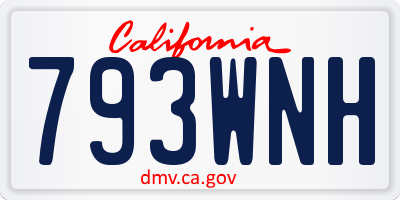 CA license plate 793WNH