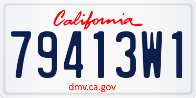 CA license plate 79413W1