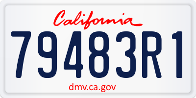 CA license plate 79483R1