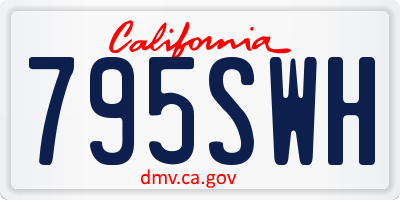 CA license plate 795SWH