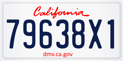 CA license plate 79638X1