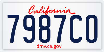 CA license plate 7987CO