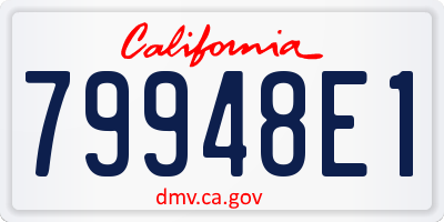 CA license plate 79948E1