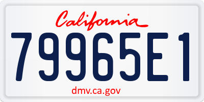 CA license plate 79965E1