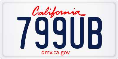 CA license plate 799UB