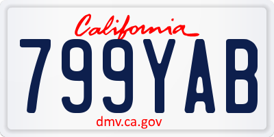 CA license plate 799YAB