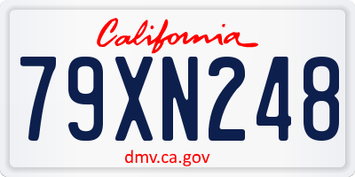 CA license plate 79XN248