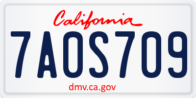 CA license plate 7A0S709