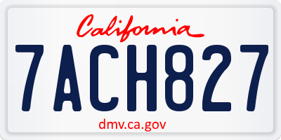CA license plate 7ACH827