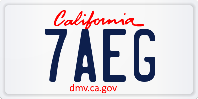 CA license plate 7AEG