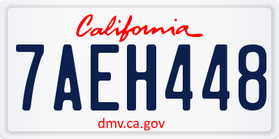 CA license plate 7AEH448