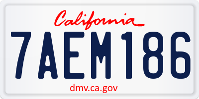 CA license plate 7AEM186
