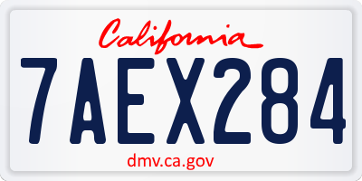 CA license plate 7AEX284