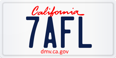 CA license plate 7AFL