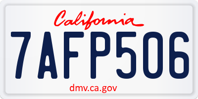 CA license plate 7AFP506