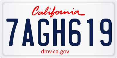 CA license plate 7AGH619