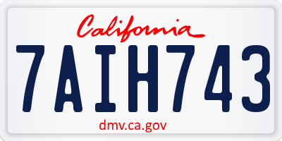 CA license plate 7AIH743