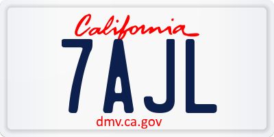 CA license plate 7AJL