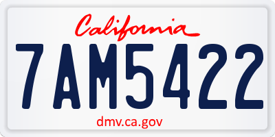 CA license plate 7AM5422