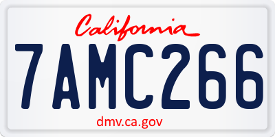 CA license plate 7AMC266
