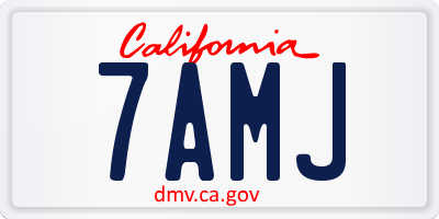 CA license plate 7AMJ