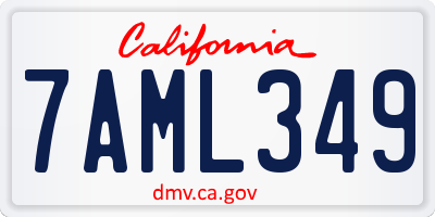 CA license plate 7AML349