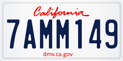 CA license plate 7AMM149