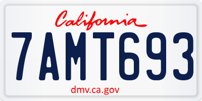 CA license plate 7AMT693