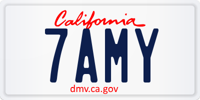 CA license plate 7AMY