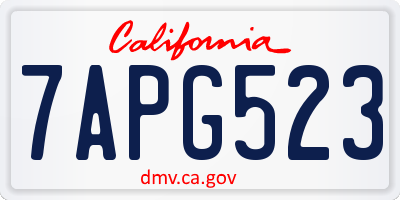 CA license plate 7APG523