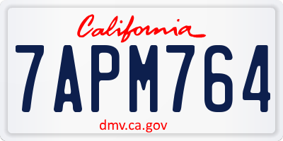 CA license plate 7APM764