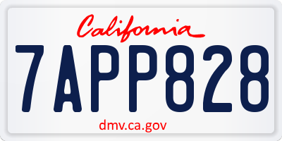 CA license plate 7APP828