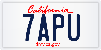 CA license plate 7APU