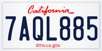 CA license plate 7AQL885