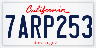 CA license plate 7ARP253