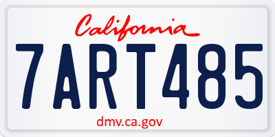 CA license plate 7ART485