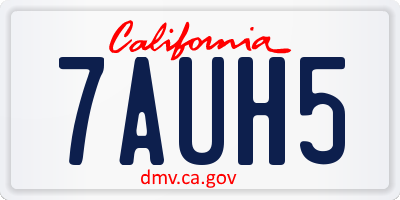 CA license plate 7AUH5