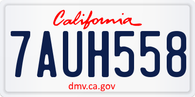 CA license plate 7AUH558