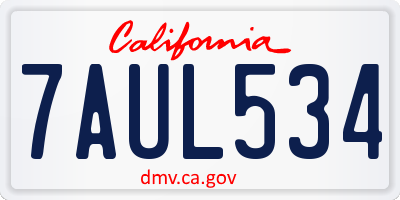 CA license plate 7AUL534