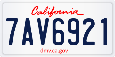 CA license plate 7AV6921