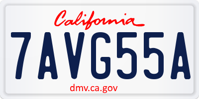 CA license plate 7AVG55A