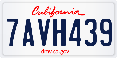 CA license plate 7AVH439