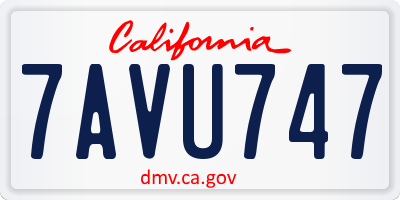 CA license plate 7AVU747