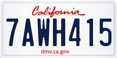 CA license plate 7AWH415