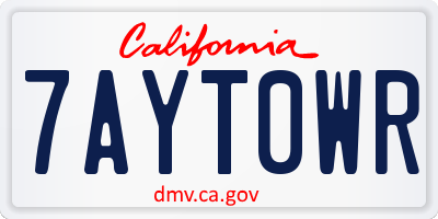 CA license plate 7AYT0WR