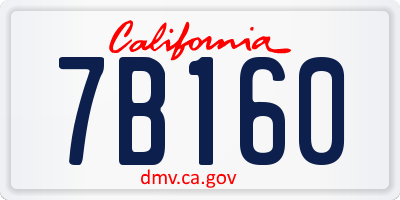 CA license plate 7B160