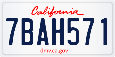 CA license plate 7BAH571