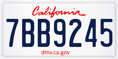 CA license plate 7BB9245