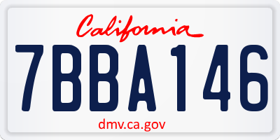 CA license plate 7BBA146